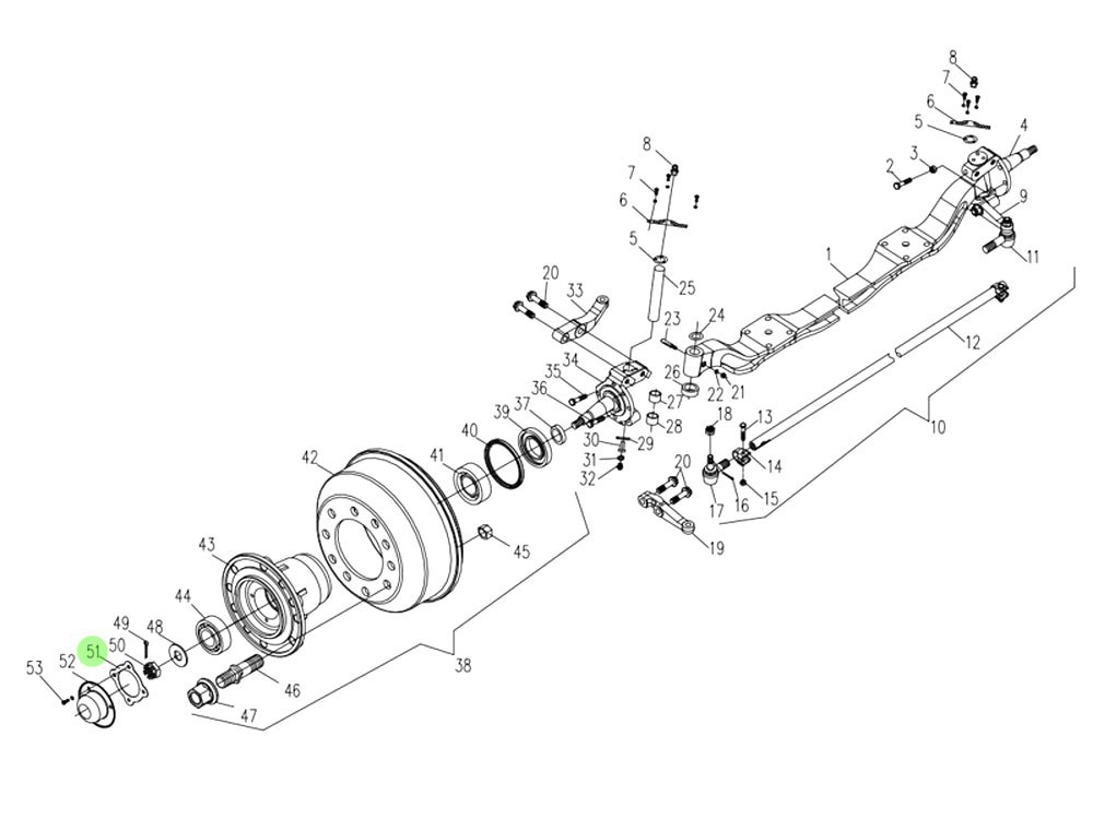 FG4003202721+993  前輪轂蓋墊,Front hub cover pad,濟(jì)南向前汽車配件有限公司