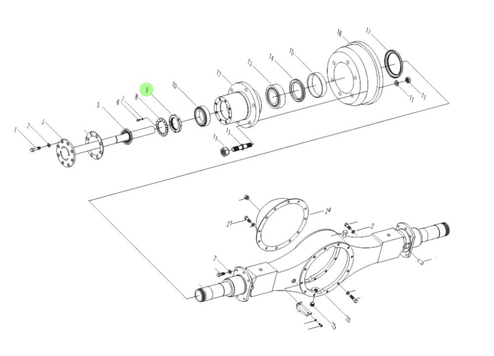 24D-01076-A  桥壳锁紧螺母,Bridge housing lock nut,济南向前汽车配件有限公司