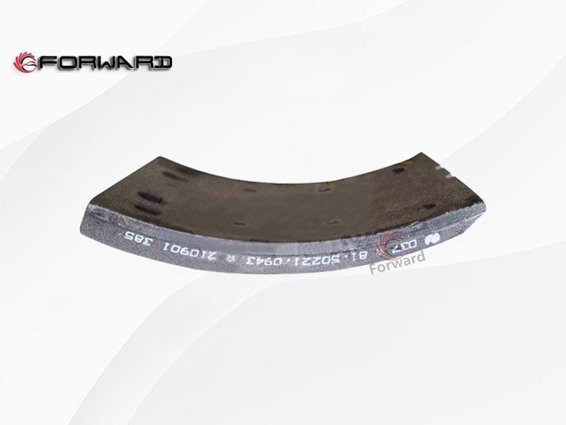 81.50221.0943-FL03 134蹄摩擦片,134 Tread Brake Pad,濟(jì)南向前汽車配件有限公司