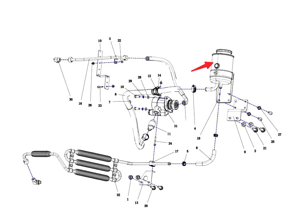DZ9X189470088  转向油罐滤芯,Steering oil tank assembly,济南向前汽车配件有限公司