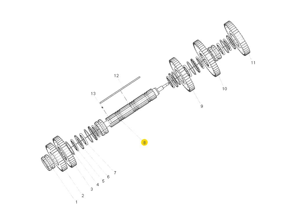 WG2203040029 主軸帶球頭總成,Main shaft with ball head assembly,濟(jì)南向前汽車(chē)配件有限公司