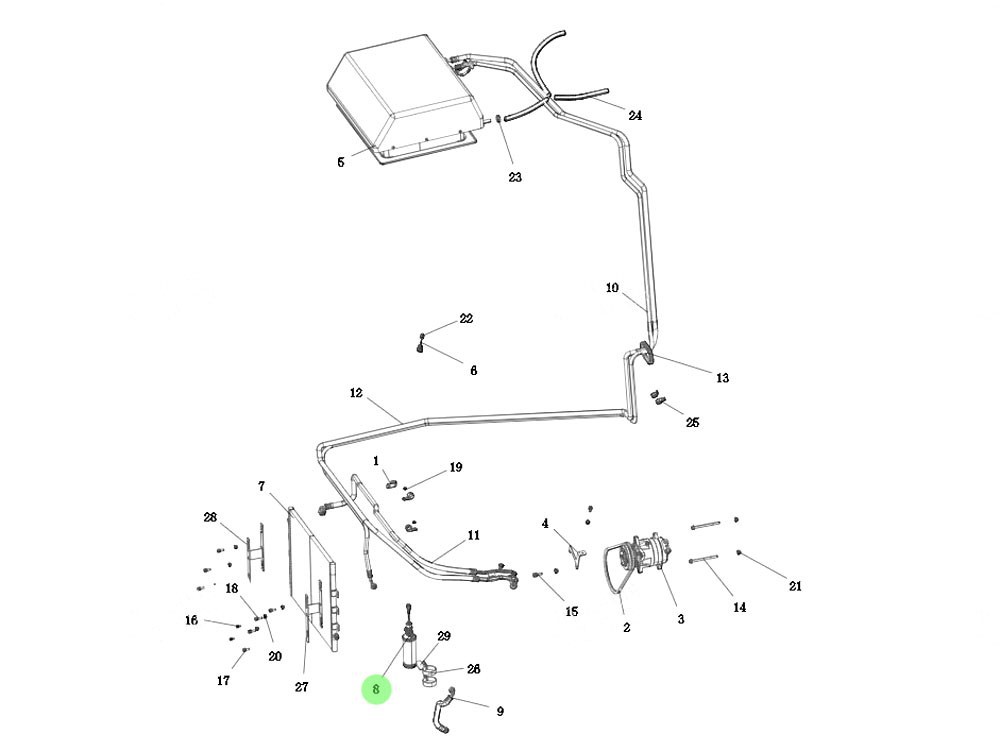 DZ15251845005 干燥罐總成,Drying tank assembly,濟(jì)南向前汽車配件有限公司