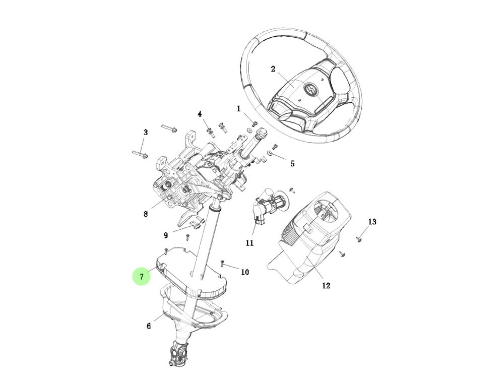 DZ96189460517 柱護(hù)套上固定圈 XQ046738,Jacket retaining ring,濟(jì)南向前汽車(chē)配件有限公司