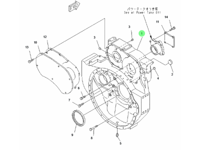 6212-22-4110 飞轮壳 XQ046887,Flywheel housing,济南向前汽车配件有限公司