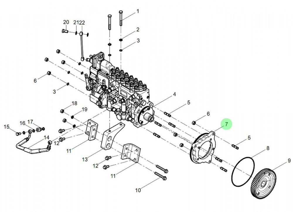 61800080015 噴油泵法蘭 XQ046972,Fuel injection pump flange,濟(jì)南向前汽車配件有限公司