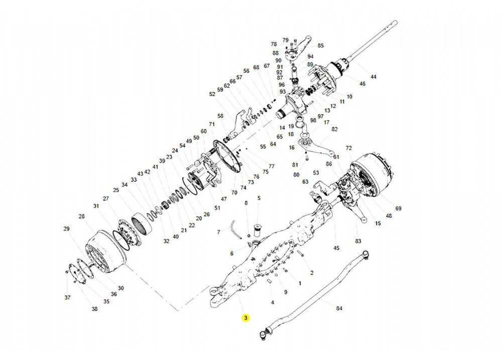 712-36202-0138 第一转向驱动桥壳 XQ047049,Steering drive axle housing,济南向前汽车配件有限公司
