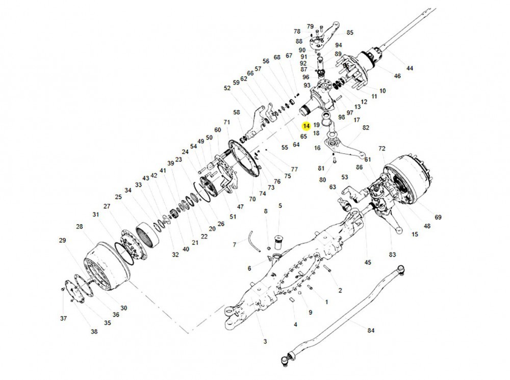 711-36300-6160 转向节总成（左）XQ047052,Steering knuckle assembly (left),济南向前汽车配件有限公司