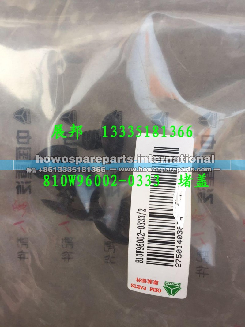 810W96002-0333,堵盖,济南冠泽卡车配件营销中心