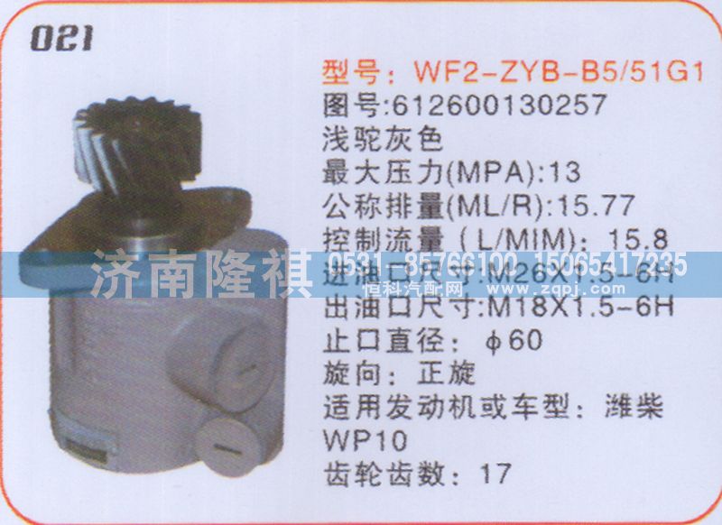 612600130257,转向泵,济南隆祺工贸有限公司