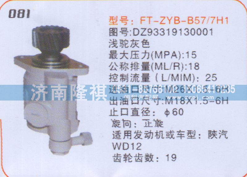 DZ93319130001,转向泵,济南隆祺工贸有限公司