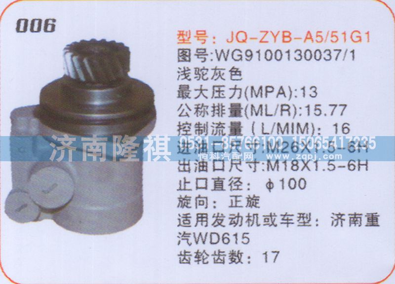 WG9100130037-1,转向泵,济南隆祺工贸有限公司