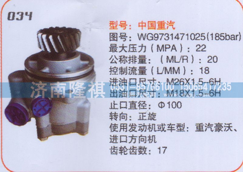 WG9731471025,转向泵,济南隆祺工贸有限公司