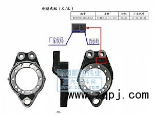 ,制动底板左右（Brake anchor）,济南鹏旭伟业重汽配件销售公司