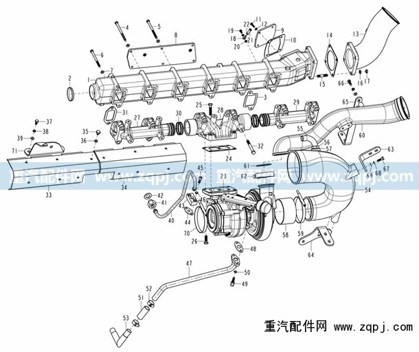 VG1246110095,增压器进气管,济南驰纳重型汽车进出口贸易有限公司