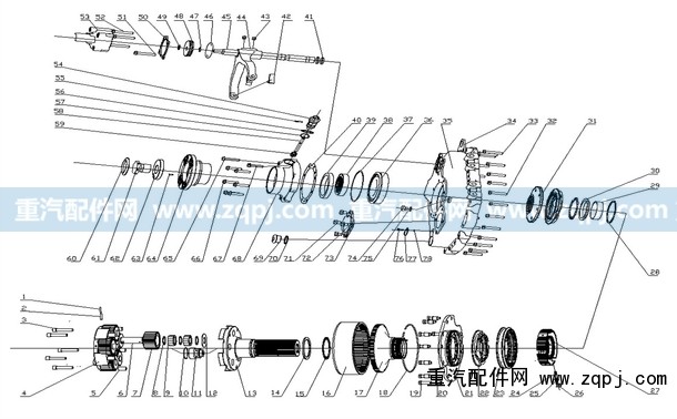az2203100105,行星架总成（不含齿轮）,济南驰纳重型汽车进出口贸易有限公司