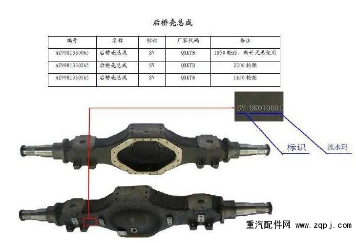 AZ9981330065/8,AC16后桥壳,山东巨鼎物资有限公司