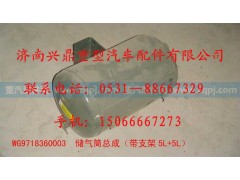 WG9718360003,WG9718360003.储气筒总成（带支架5L+5L）,济南兴鼎重型汽车配件