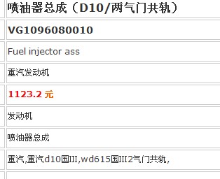 VG1096080010,喷油器,济南新动力增压器有限公司