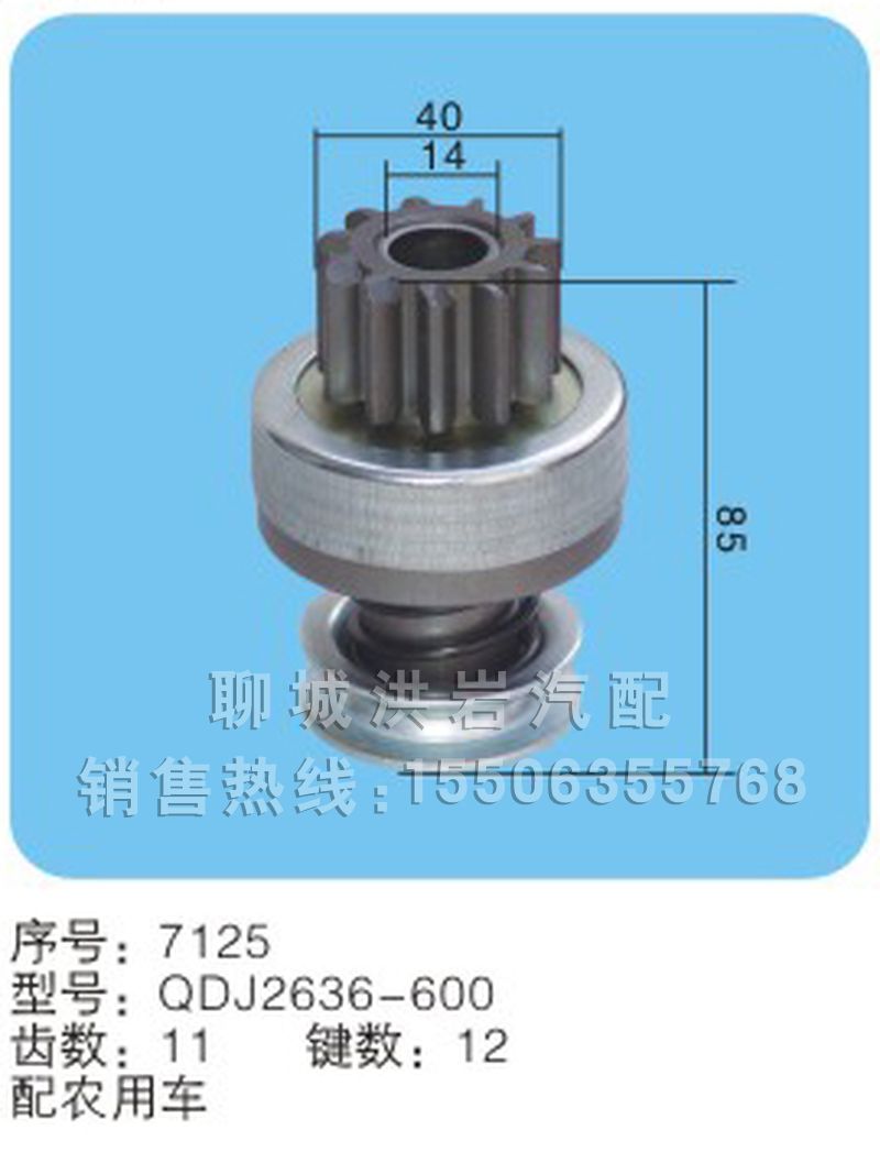 QDJ1636-600,马达齿轮,聊城市洪岩汽车电器有限公司