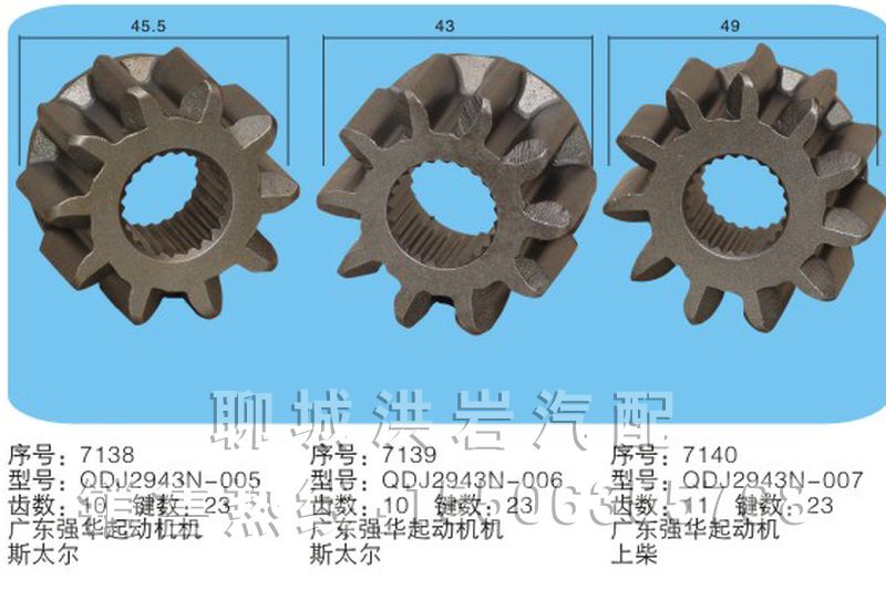 QDJ2943N-005/QDJ2943N-006/QDJ2944N-007,马达齿轮,聊城市洪岩汽车电器有限公司