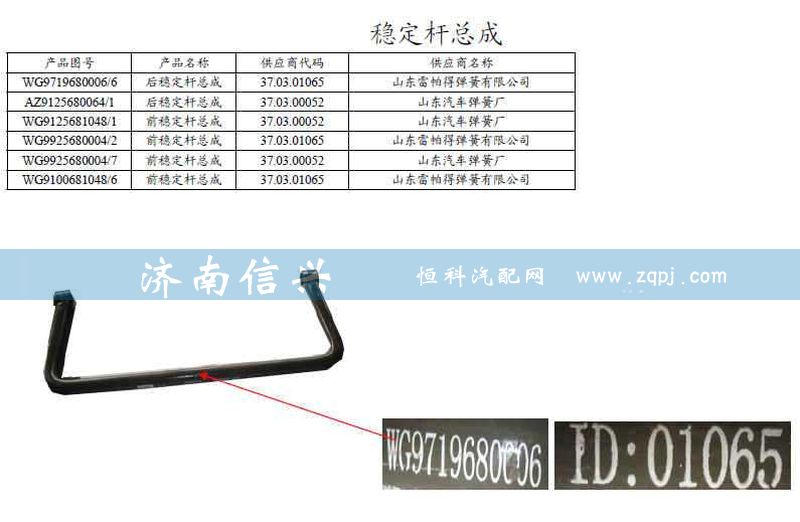WG9925680004,前稳定杆,济南信兴汽车配件贸易有限公司
