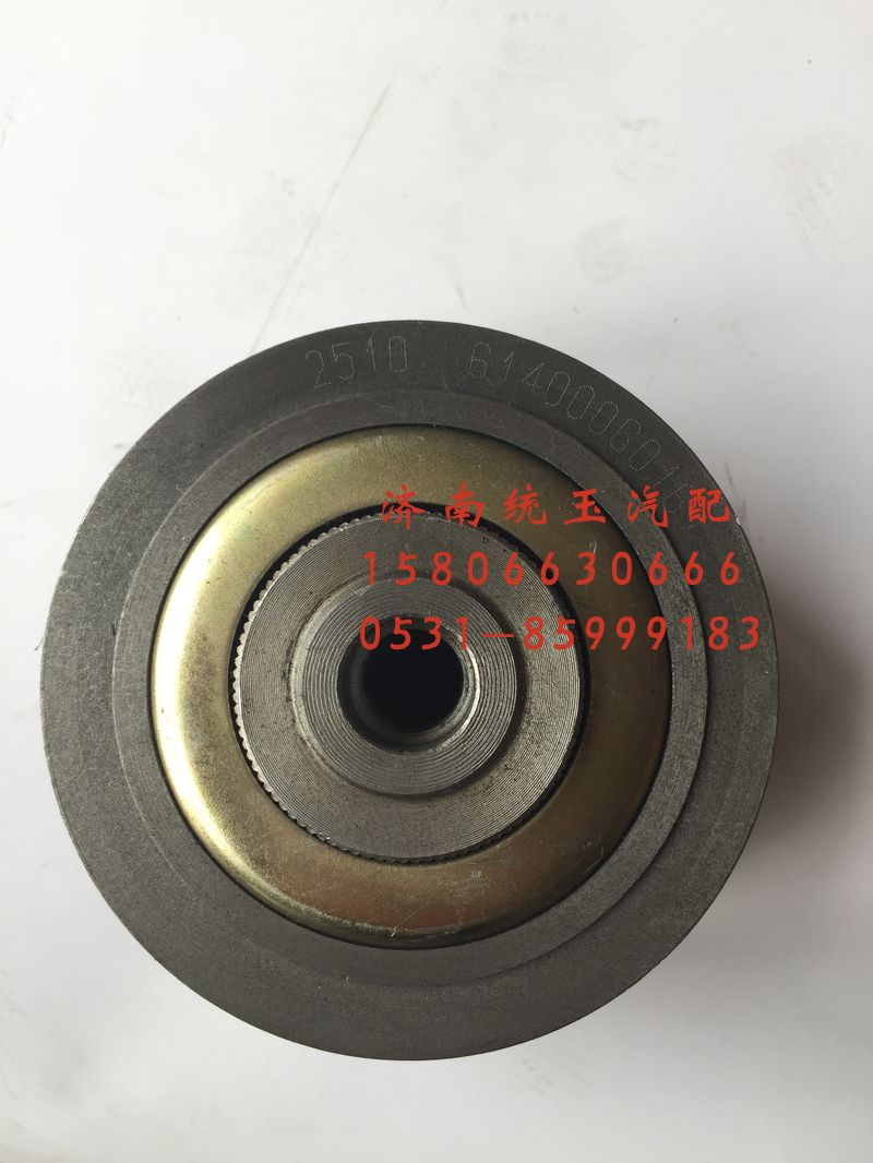 61400060161,潍柴WD615欧二发动机两槽正心涨紧轮总成, 济南鲁柴动力商贸有限公司