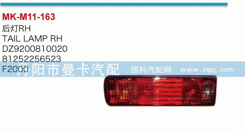 后灯DZ9200810020，81252256523