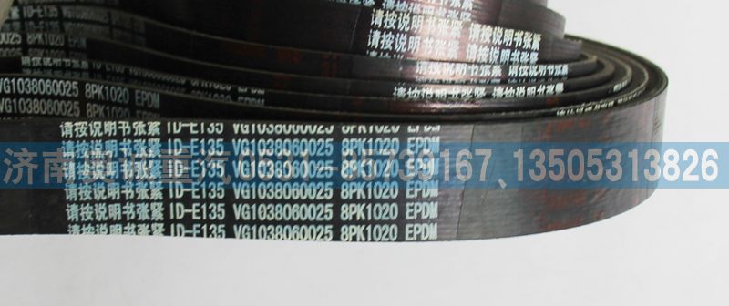 VG1038060025,皮带8PK1020,济南国盛汽车配件有限公司(原奥诚)