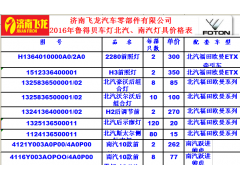,欧曼系列前照灯报价表,济南飞龙汽车零部件有限公司
