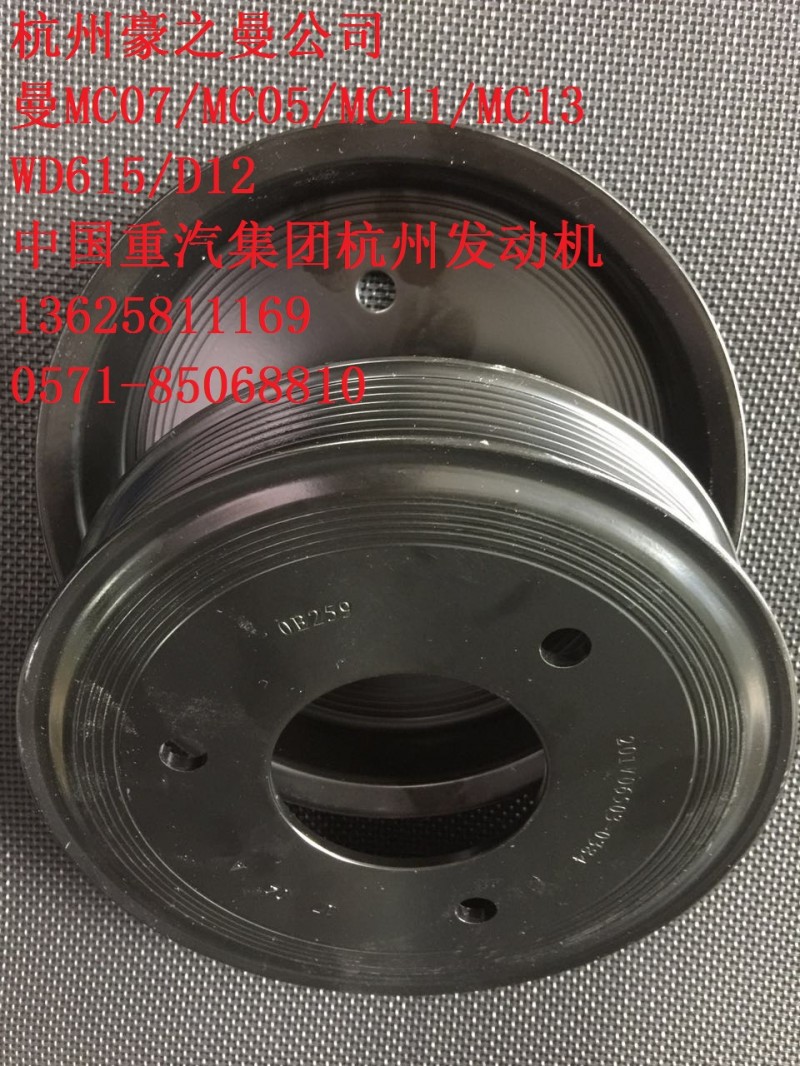 201V06503-0384,水泵皮带轮,杭州豪之曼汽车配件