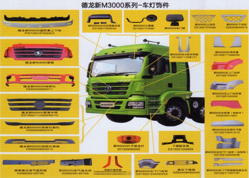 德龙新M3000系列车灯饰件，新M3000左上门台阶/DZ15221242451