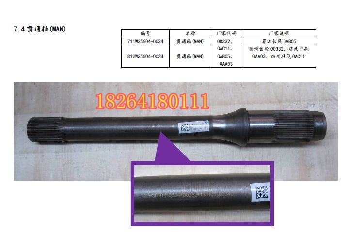 711W35604-0034,贯通轴,济南百思特驾驶室车身焊接厂