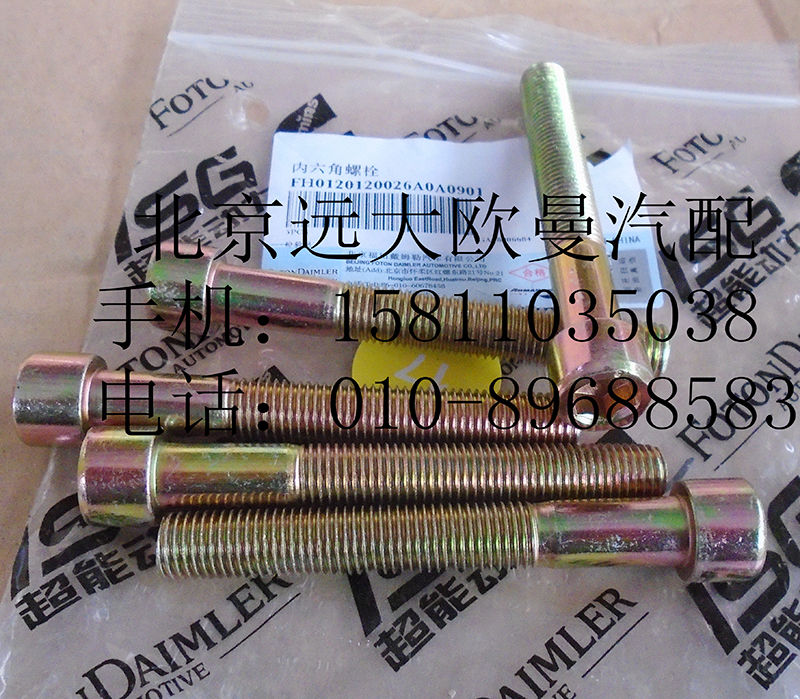 H0120120026A0,内六角螺栓,北京远大欧曼汽车配件有限公司