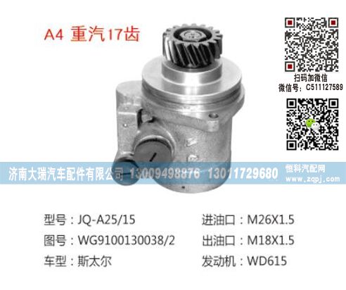 WG9100130038/2,转向泵,济南大瑞汽车配件有限公司