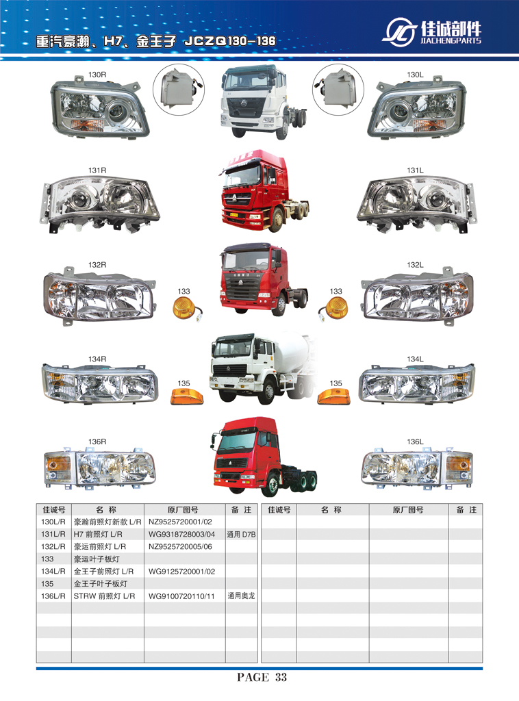 WG9318728003，WG9318728004,H7前照灯,丹阳市华耀佳诚汽车零部件有限公司