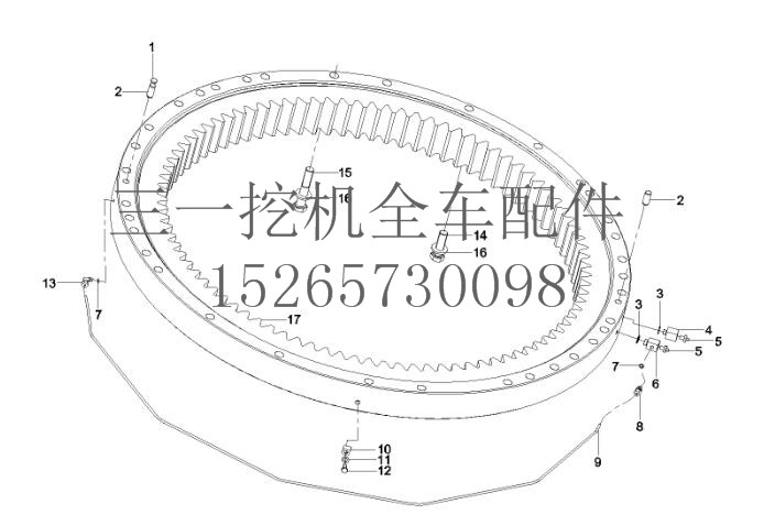 三一 SY235挖机10473822 回转支承总成 (2)