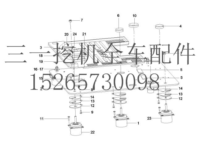 三一 SY235挖机   11540709 底板架 (2)