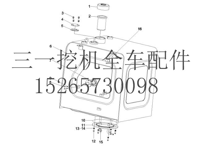 三一 SY235挖机  10667238 燃油箱总成 (2)