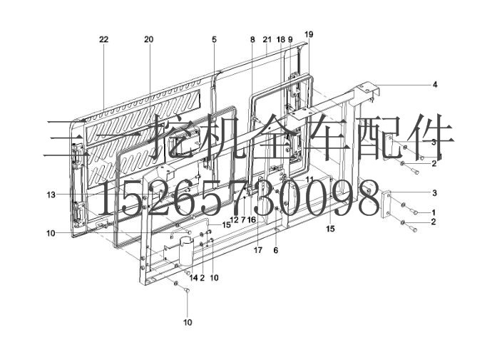 三一 SY235挖机 11597551左门总成 (2)