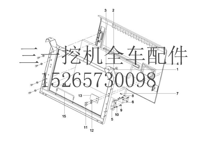 三一 SY235挖机 A810502010196 右门总成 (2)