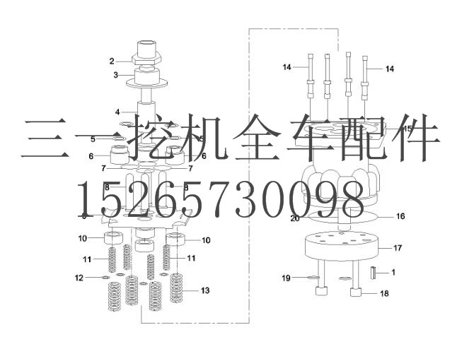三一 SY235挖机  B220401001302 手动先导阀 (2)
