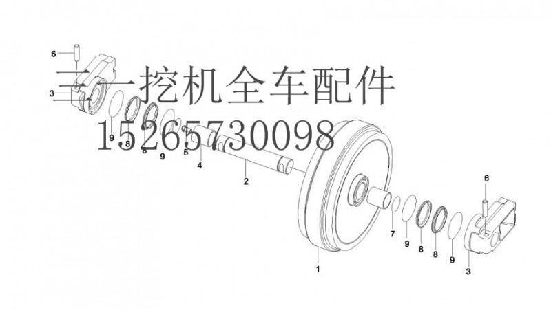 三一挖机 SY235 A229900008843 引导轮 (2)