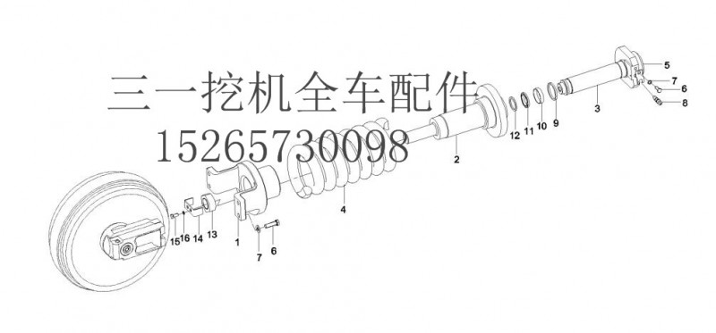 三一挖机 SY235 A229900006383张紧装置 (2)