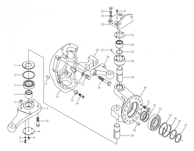 199100410003,Steering knuckle pin,济南向前汽车配件有限公司