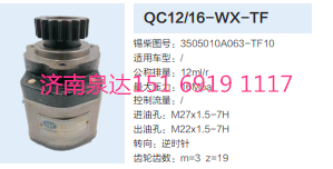 3505010A063-TF10,动力转向齿轮泵,济南泉达汽配有限公司
