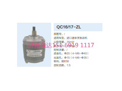 QC16/17-ZL,动力转向齿轮泵,济南泉达汽配有限公司
