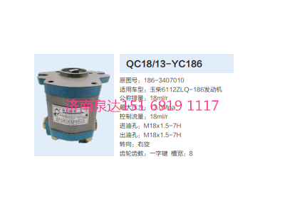 QC18/13-YC186,动力转向齿轮泵,济南泉达汽配有限公司