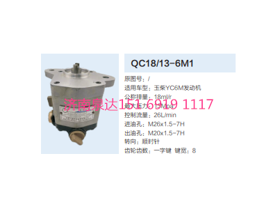 QC18/13-6M1,动力转向齿轮泵,济南泉达汽配有限公司
