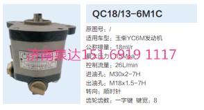 QC18/13-6M1C,动力转向齿轮泵,济南泉达汽配有限公司