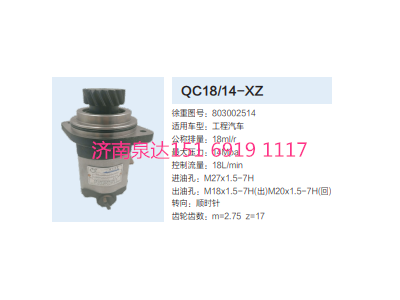 QC18/14-XZ,动力转向齿轮泵,济南泉达汽配有限公司
